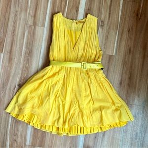 Alice & Olivia Bright yellow cotton swing dress.